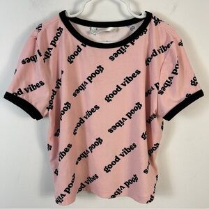 Urban Kids Pink 'Good Vibes' Short Sleeve Tee Youth M